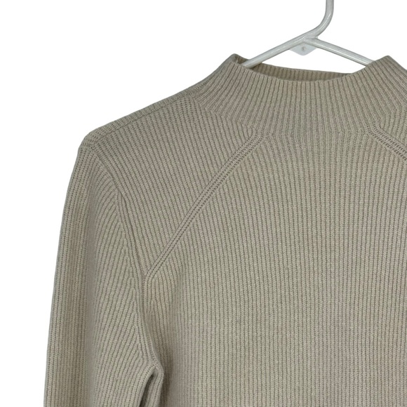 Ann Taylor LP Cream Colored Acrylic/Nylon/Wool/Spandex Ribbed Mock Neck Sweater - Picture 2 of 10